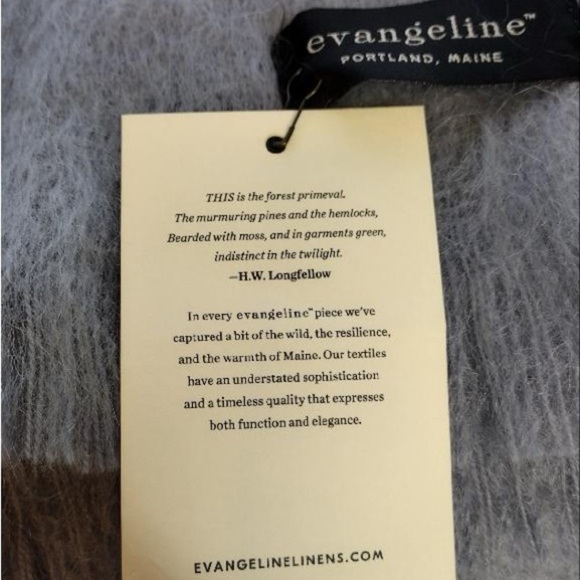 NWT Evangeline Linens Grey Mohair Pure New Wool Gray Throw Blanket - Picture 10 of 13